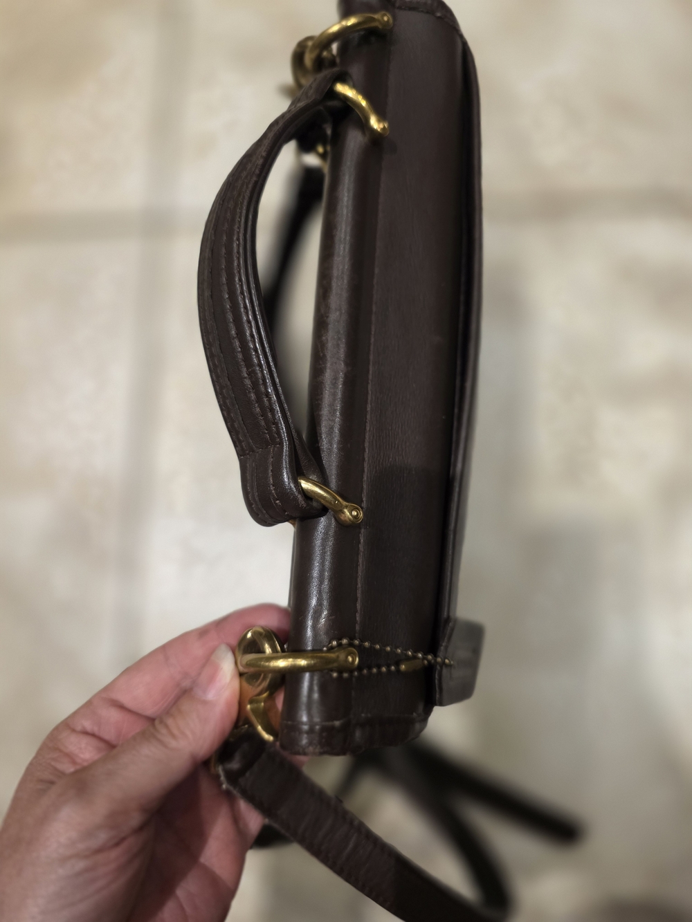 VINTAGE Coach Brown Leather Willis Bag - Picture 9 of 16